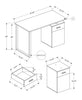 Remi Reversible Desk - Grey 
