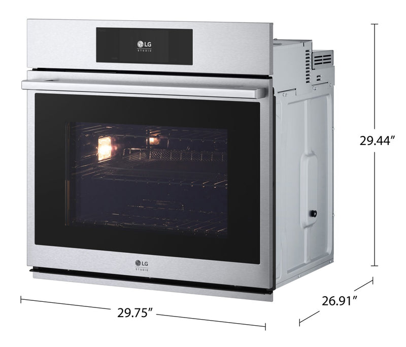 LG Studio 30\" 4.7 Cu. Ft. Electric Wall Oven with True Convection - Smudge Proof Stainless Steel - WSES4728F