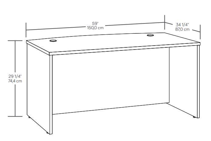 Affirm 59.06\" Commercial Grade Office Desk - Hudson Elm