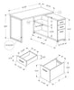 Milo L-Shaped Adjustable Desk - White 