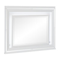 Max Bedroom Dresser Mirror with LED Light, Glam - White