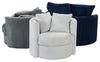 Midi Chenille Swivel Cuddler Chair - Plush Thunder 