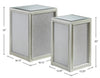 Enrica 16.13" Glam Square Glass Top End Table - Silver Finish |Table de bout carrée somptueuse Enrica de 16,13 po avec dessus en verre - fini argenté