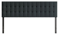 Ellis Upholstered Headboard in Charcoal Fabric, Button Tufted - King Size