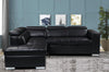 Drake 3-Piece Leather-Look Fabric Left-Facing Sleeper Sectional - Black 