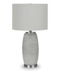 25" Grey Ceramic with Silver Base Table Lamp|Lampe de table de 25 po en céramique grise avec base argentée