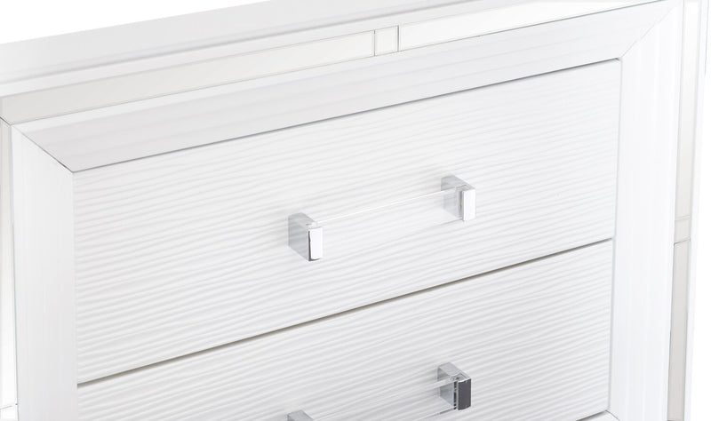 Max Bedside 2-Drawer Nightstand, 30\"W x 30\"H, Glam - White