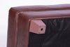 Chateau d’Ax Vita 31" 100% Genuine Leather Ottoman with Diamond Pattern Stitching and Wood Legs - Brown | Pouf Vita de Château d’Ax de 31 po en cuir 100 % véritable avec coutures à motif de diamant et pattes en bois - brun
