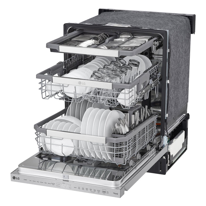LG 24\" 44 dBA Built-In Top-Control Smart Dishwasher with QuadWash®Pro  - Smudge Proof Stainless Steel - LDPS6762S