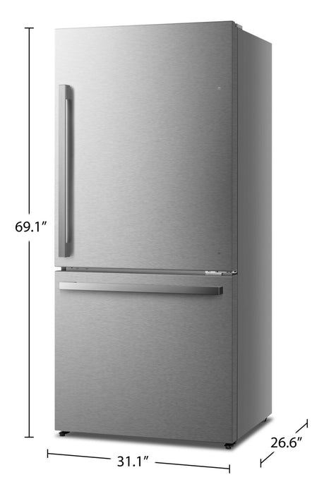 Hisense 31\" 17 Cu. Ft. Bottom-Mount Refrigerator - Titanium - RB17A2CSE
