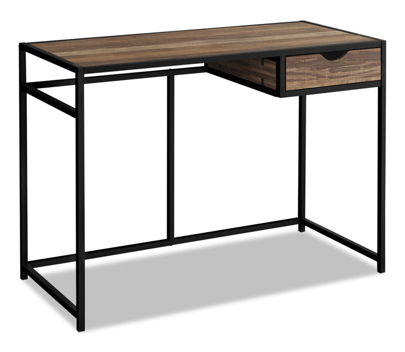 Everly 42.25\" Office Desk with Drawer - Brown