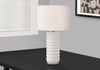28" Cream Textured Resin Table Lamp with Ivory Shade|Lampe de table de 28 po en résine texturée crème avec abat-jour ivoire