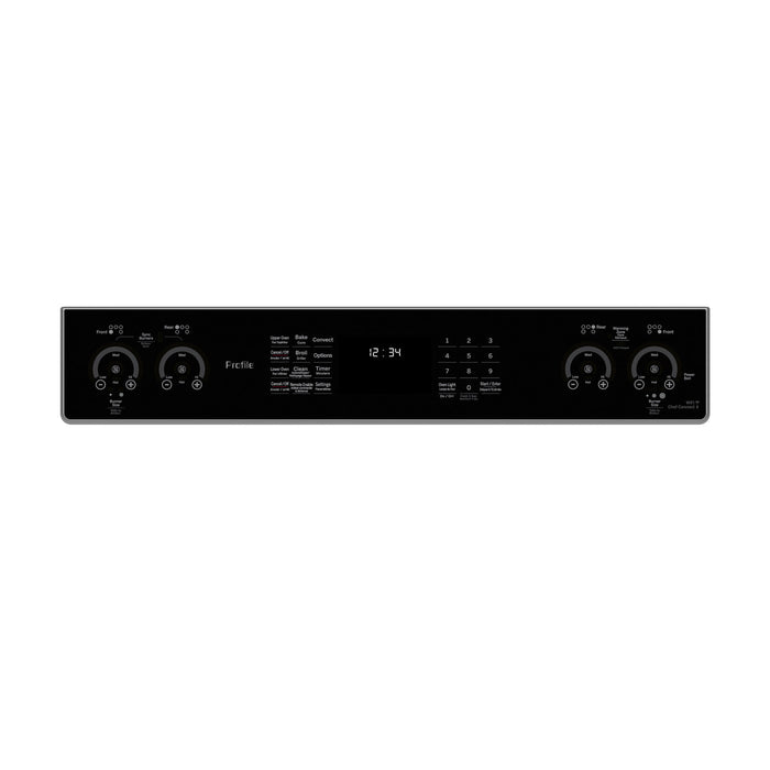 Profile 6.8 Cu. Ft. Smart Electric Range with True European Convection - Stainless Steel Fingerprint Resistant - PCS980YMFS