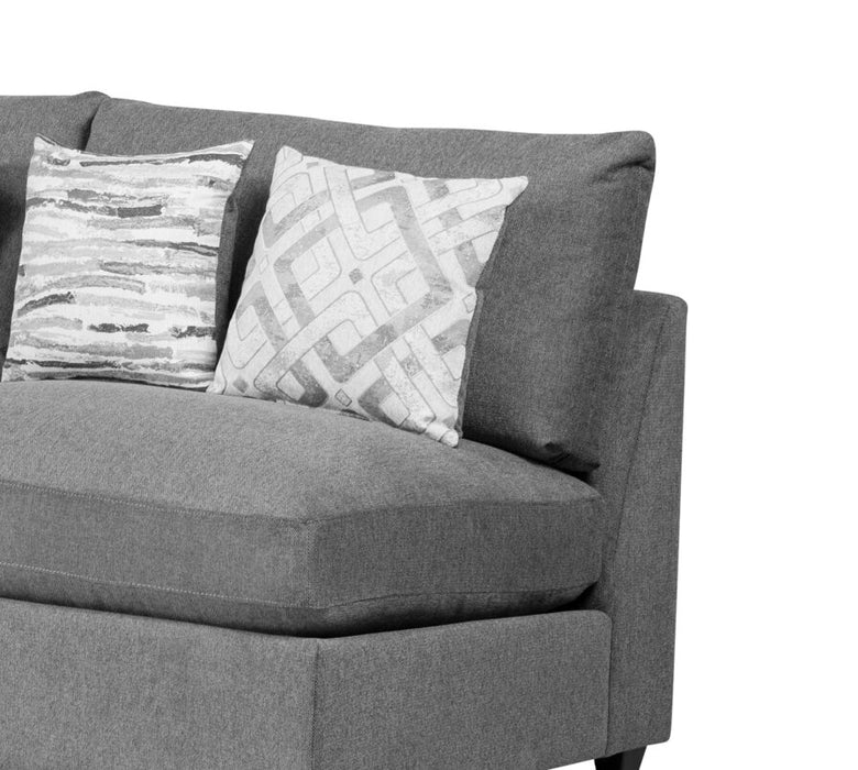 Scott Living Evolve Modular 4-Piece Linen-Look Fabric Sectional with Feather Down Cushions - Charcoal Grey