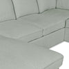 Scott Living Haven 3-Piece Left-Facing Chenille Fabric Sleeper Sectional with Storage Chaise - Seafoam Blue | Sofa-lit sectionnel de gauche Haven de Scott Living 3 pièces en tissu de chenille avec fauteuil long de rangement - bleu écume de mer