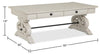 Bronwyn 50" Traditional Coffee Table with Storage - Alabaster Pine with Scroll Design Wood Base|Table à café traditionnelle Bronwyn de 50 po avec rangement - pin albâtre avec base en bois à volutes