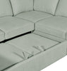 Scott Living Haven 2-Piece Left-Facing Chenille Fabric Sleeper Sectional - Seafoam Blue | Sofa-lit sectionnel de gauche Haven de Scott Living 2 pièces en tissu de chenille - bleu écume de mer