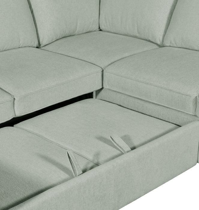 Scott Living Haven 2-Piece Left-Facing Chenille Fabric Sleeper Sectional - Seafoam Blue