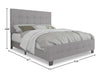 Page Queen Bed - Grey - Contemporary style Bed in Grey Medium Density Fibreboard (MDF)