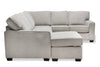 Verona 2-Piece Brushed Linen-Look Fabric Left-Facing Sectional - Beige 