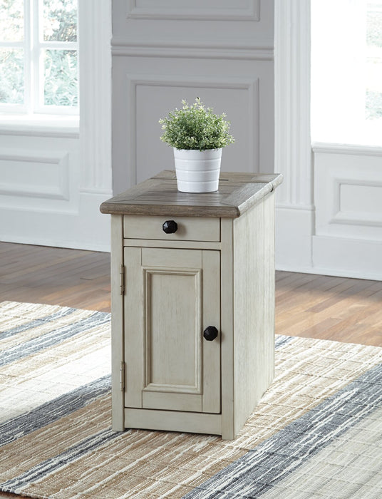 Colby 14\" Rustic Chairside Table with Storage - Two Tone Wood