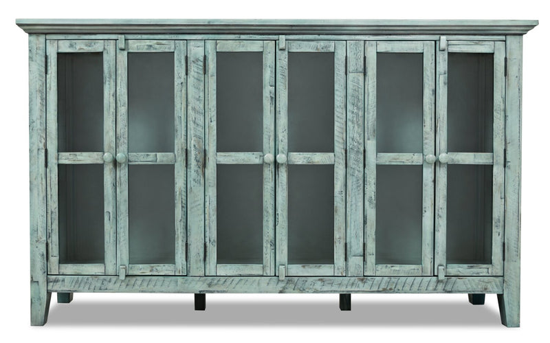 Rocco 70\" 6-Door Large Accent Cabinet - Vintage Blue