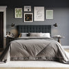 Ellis Upholstered Headboard in Charcoal Fabric, Button Tufted - King Size | Tête de lit rembourrée Ellis en tissu anthracite avec capitonnage à boutons - format très grand lit