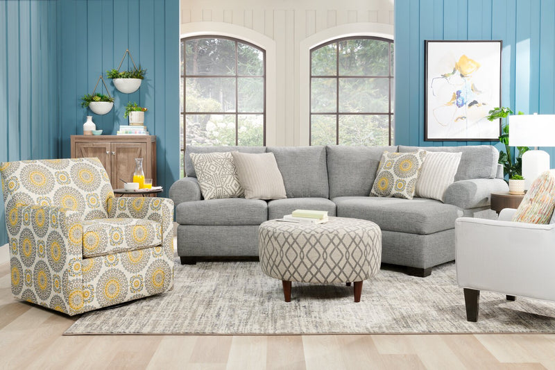 Made in Canada Sofa Lab Customizable Club 29\" Linen-Look Fabric Accent Chair with Wood Legs - Pax Ice White