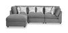 Scott Living Evolve Modular 4-Piece Linen-Look Fabric Sectional with Ottoman and Feather Down Cushions - Charcoal Grey | Sofa sectionnel modulaire Evolve de Scott Living 4 pièces en apparence lin avec pouf et coussins en duvet et plumes - gris anthracite