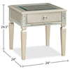 Tyra 24" Glam End Table with Storage - Champagne  |Table de bout somptueuse Tyra de 24 po avec rangement - champagne