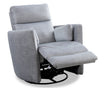 Ember 36" Fabric Swivel Glider Reclining Chair - Silver Cotton | Fauteuil pivotant, coulissant et inclinable Ember de 36 po en tissu - coton argenté