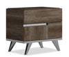 Gino Bedside 2-Drawer Nightstand - Made in Italy, 24.8"W x 23.2"H, Modern - Brown
