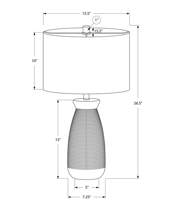 27\" Cream Ceramic Table Lamp with Beige Shade