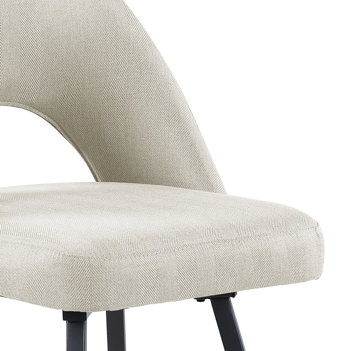 Elijah Counter-Height Stool with Swivel Seat & Linen-Look Fabric, 26\"H, Metal - Taupe