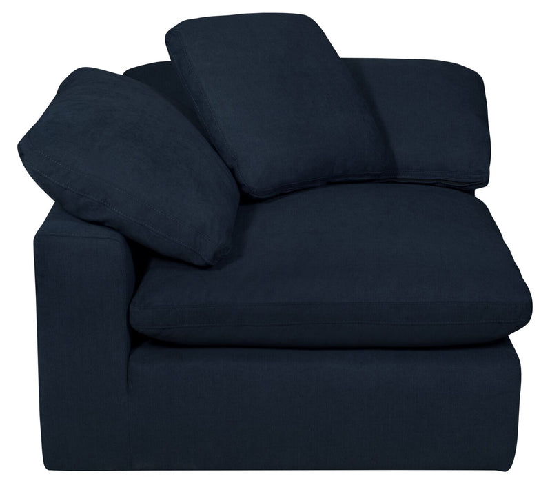 Eclipse Modular 43\" Linen-Look Fabric Corner Chair with Reversible Feather Down Cushions - Navy Blue