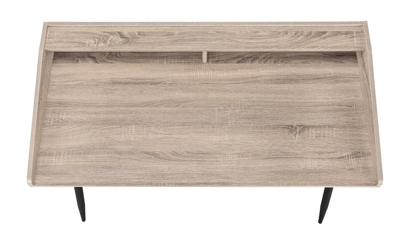 Jeremy 47.25\" Office Desk with Small Hutch - Taupe
