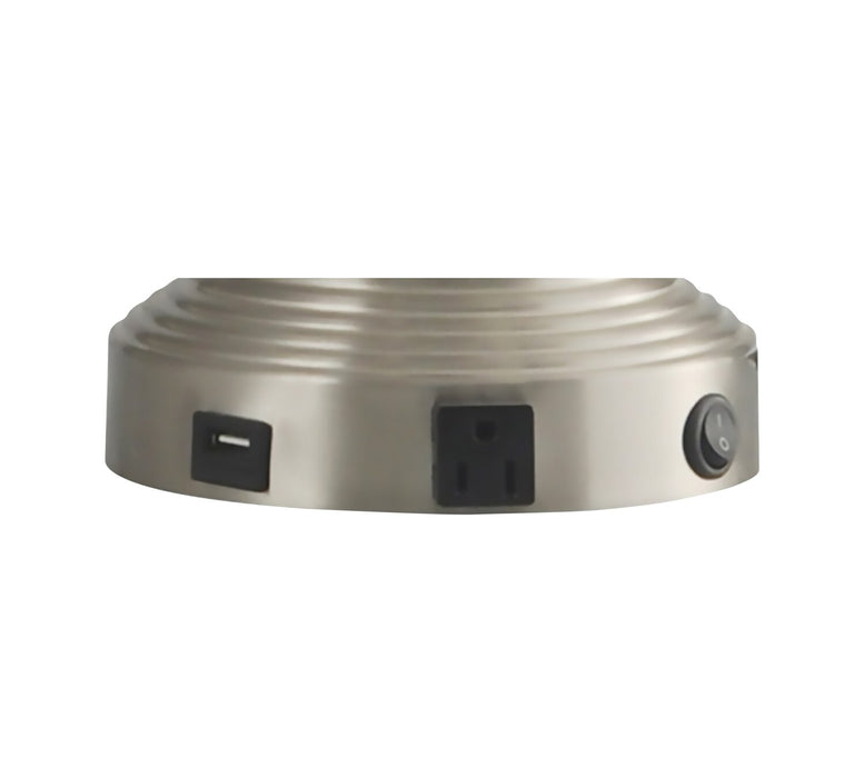 Garcia 29.5\" Silver Table Lamp with USB Charging