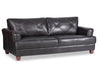 Chateau d’Ax Vita 87" 100% Genuine Leather Sofa with Diamond Pattern Stitching and Wood Legs - Charcoal Grey | Sofa Vita de Château d’Ax de 87 po en cuir 100 % véritable avec coutures à motif de diamant et pattes en bois - gris anthracite