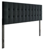 Ellis Upholstered Headboard in Charcoal Fabric, Button Tufted - Queen Size | Tête de lit rembourrée Ellis en tissu anthracite avec capitonnage à boutons - format grand lit