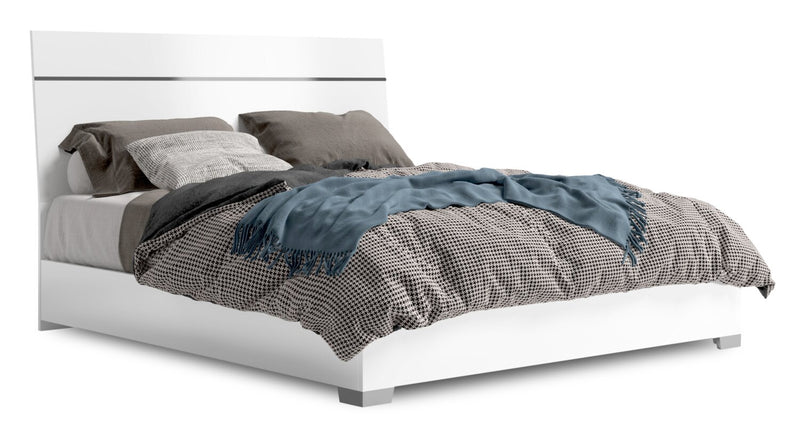 Raia Panel Bed - Made in Italy, Modern, White - King Size