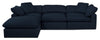 Eclipse 4-Piece Linen-Look Fabric Modular Sectional with Ottoman - Navy 