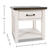 Morgan End Table - White - Country, Rustic style End Table in Vintage white and brown Reclaimed Wood, Pine, Plywood