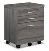 Bruno 18.25\" 3-Drawer Filing Cabinet - Dark Grey