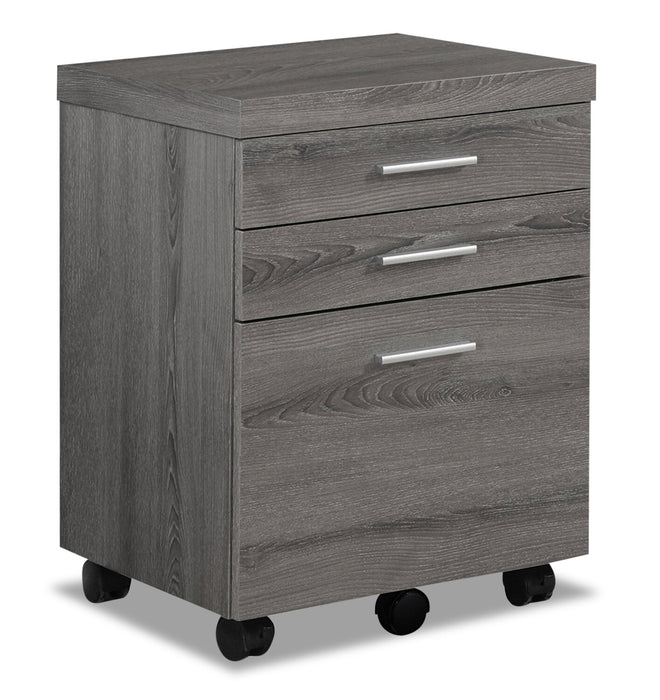 Bruno 18.25\" 3-Drawer Filing Cabinet - Dark Grey