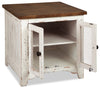 Benjy End Table  - Rustic style End Table in Distressed white natural pine
