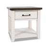 Morgan 24\" Rustic End Table with Storage and Shelf - White with Reclaimed Wood