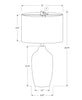 27" Grey Ceramic Table Lamp with Beige Shade|Lampe de table de 27 po en céramique grise avec abat-jour beige