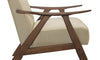 Kyra Linen-Look Fabric Accent Chair - Taupe 