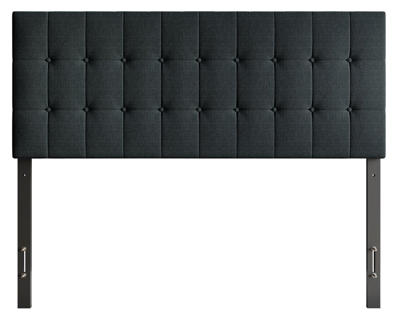 Ellis Upholstered Headboard in Charcoal Fabric, Button Tufted - Full Size