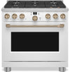 Cafe 5.7 Cu. Ft. Smart Dual Fuel Range with True European Convection and Self Clean Racks - Matte White - C2Y366P4TW2